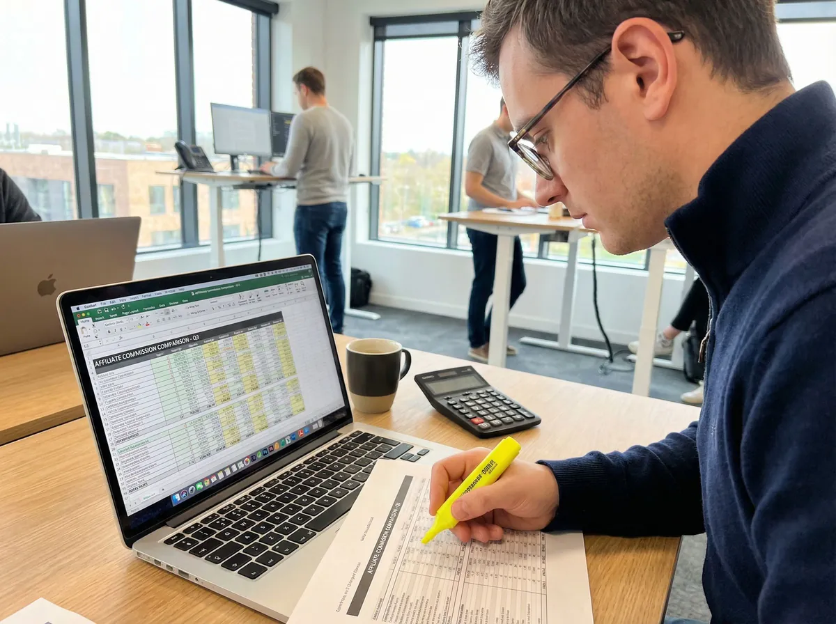 Dating affiliate program commission rate comparison chart showing 30-50% earnings