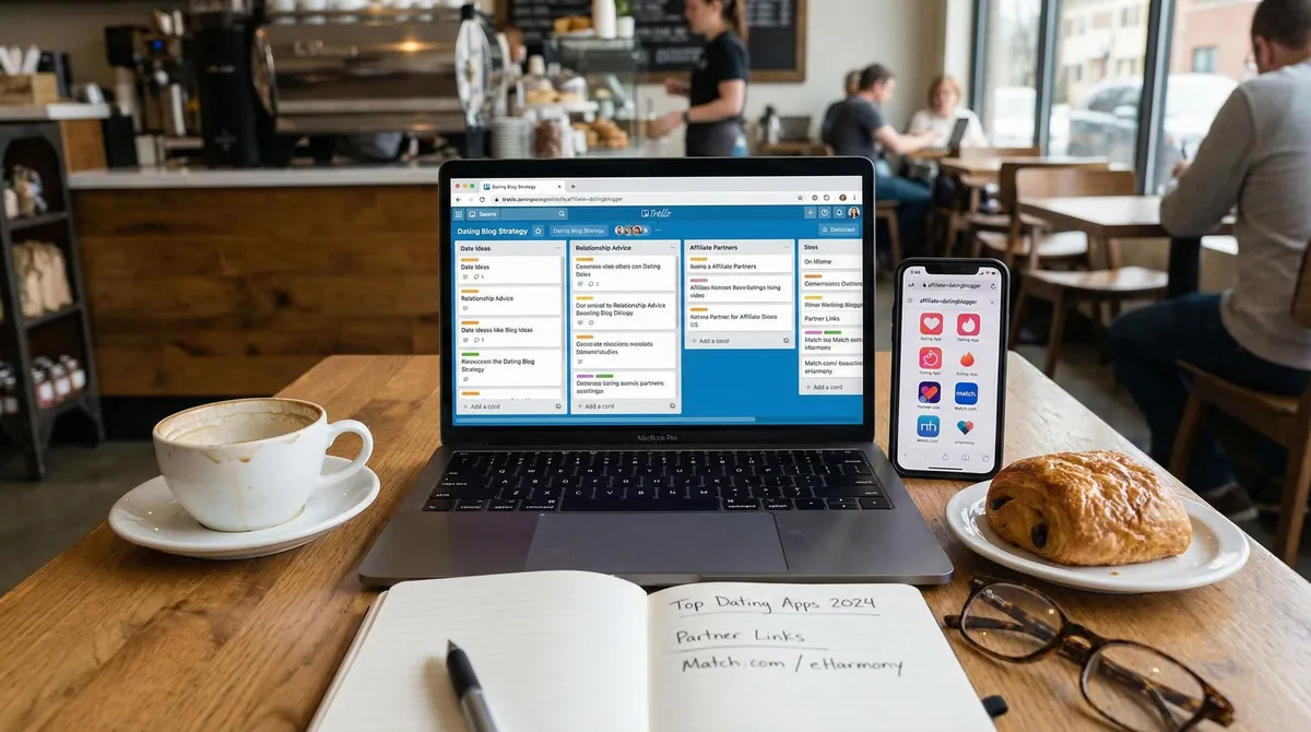 Content creator implementing dating affiliate marketing strategies to maximize earnings