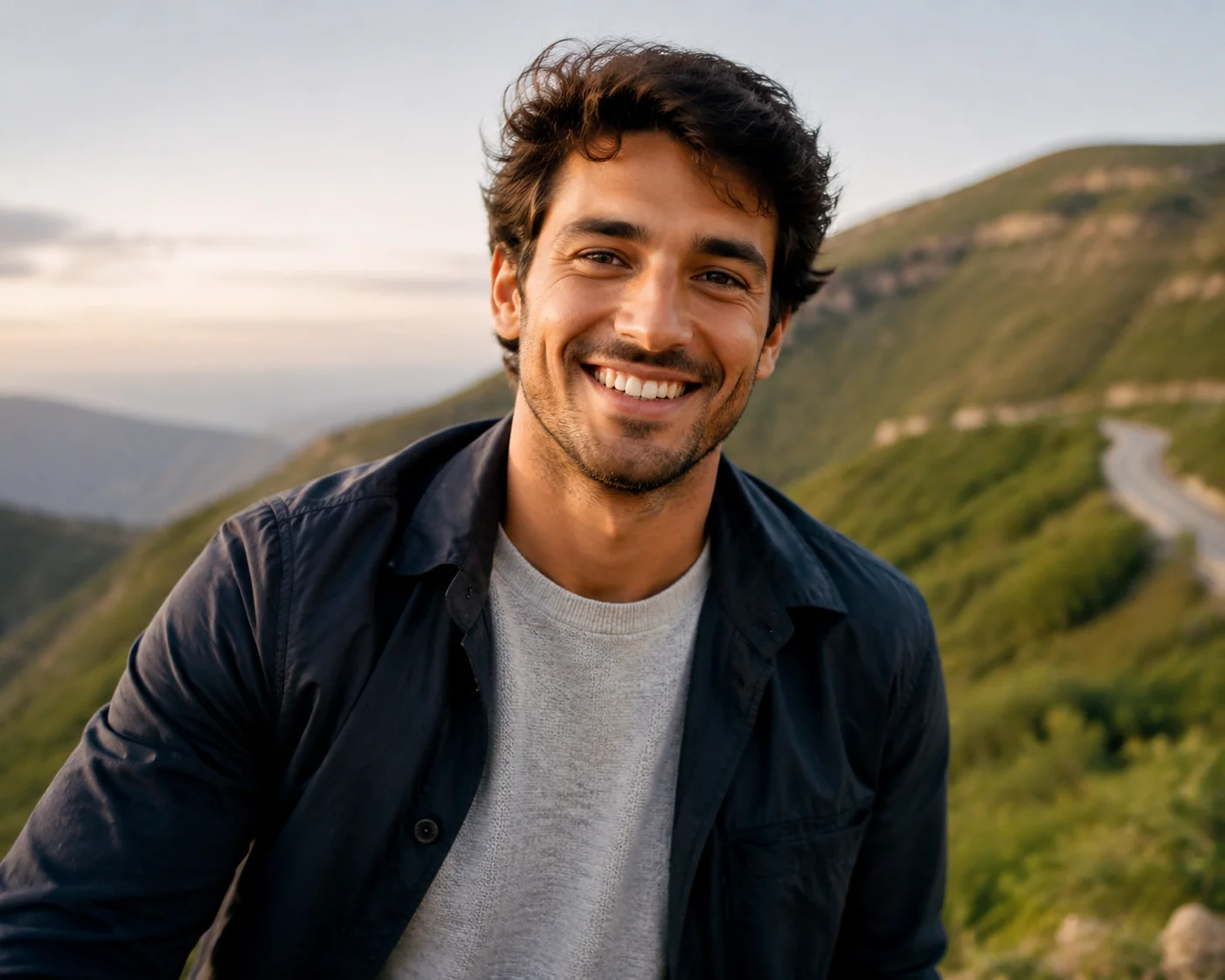 Authentic outdoor portrait of a man showing the kind of photo that works across every major dating app