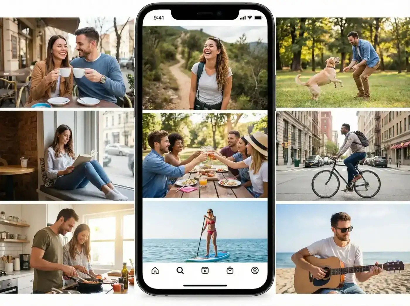 AI dating photo generation process showing selfie upload to professional photo output