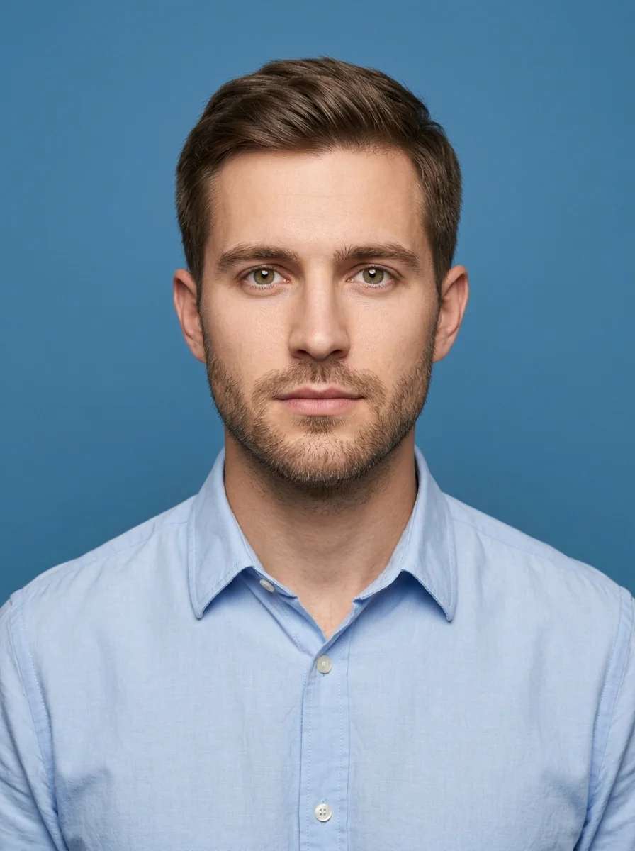 After: Driver's License — DMV-style ID portrait