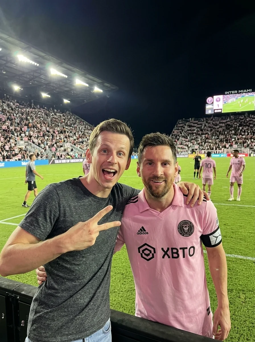 AI portrait generator result: selfie with messi male