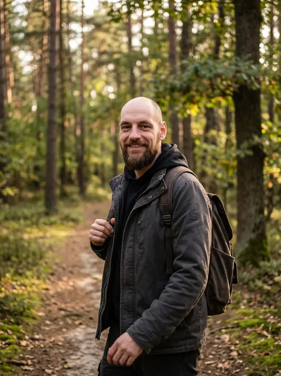 After: Before and after AI forest nature dating photo transformation