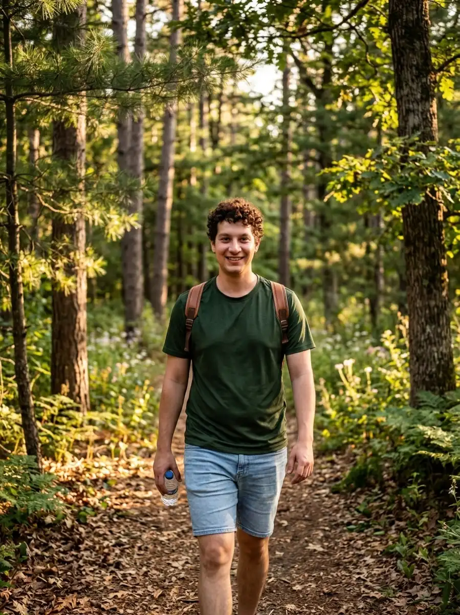 After: Before and after AI forest nature dating photo transformation