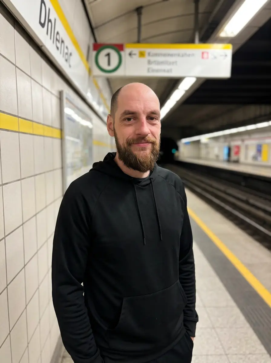 After: Before and after AI subway metro dating photo transformation