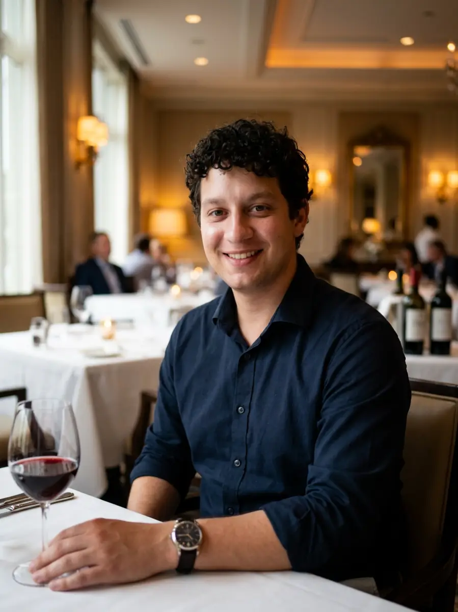 After: Before and after AI upscale restaurant dating photo transformation