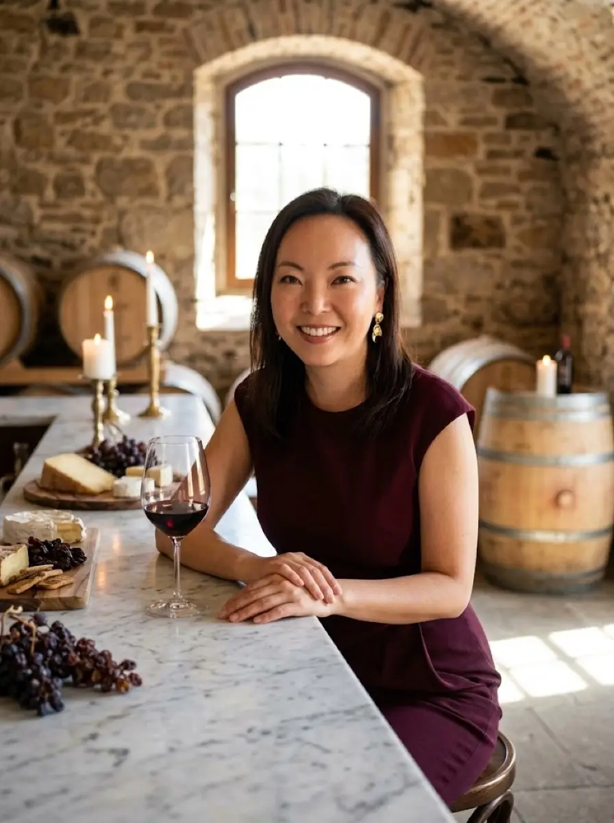 After: Before and after AI wine tasting dating photo transformation